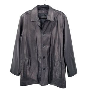Mens Robert Comstock Endurance Black Buttery Genuine Leather Jacket‎ Sz 42 City
